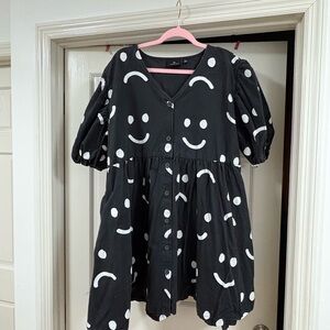Lazy Oaf Black and White Smiley Dress